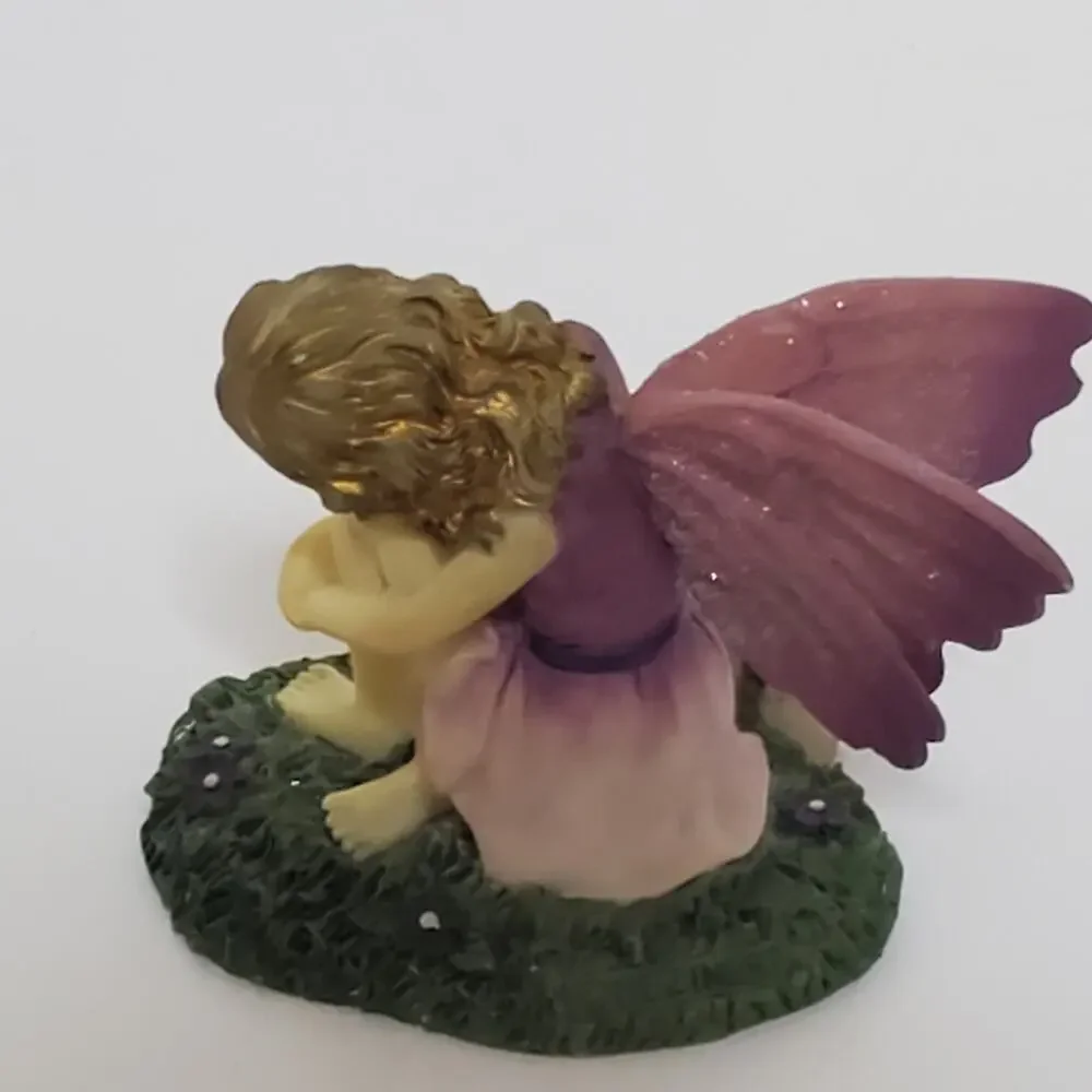 Dezine #5816 Pondering Fairy purple ceramic wings in Great used condition